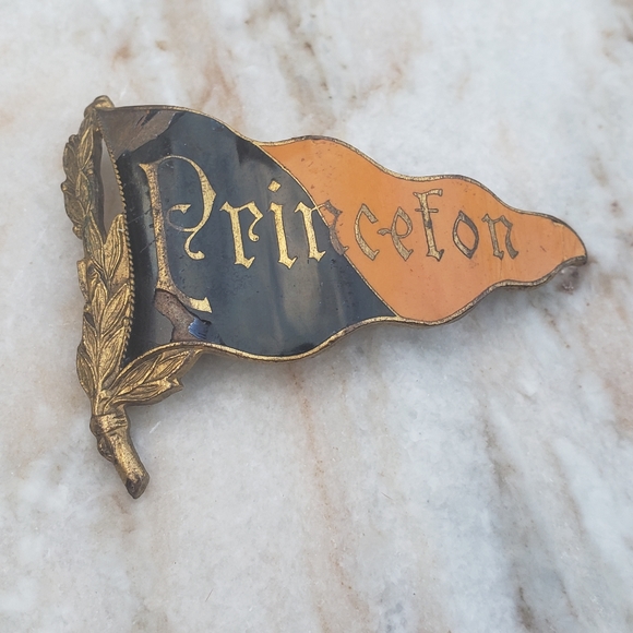 Victorian Era Princeton Penant Enamel Brooch - Picture 6 of 13